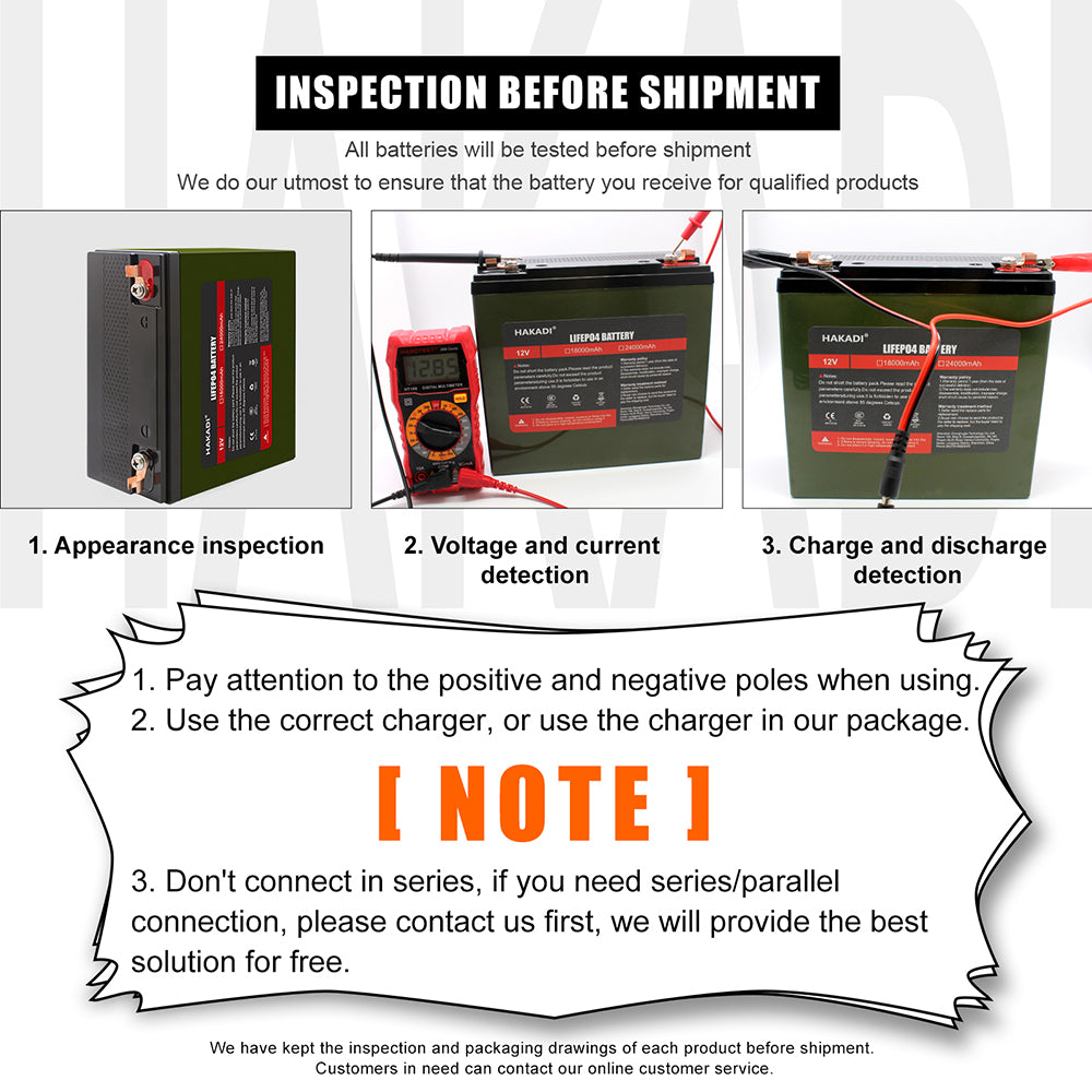 HAKADI lifepo4 12v battery 12V 24A Lithium Iron Phosphate Built-BMS 3C Battery Pack for ESS Toys car Battery