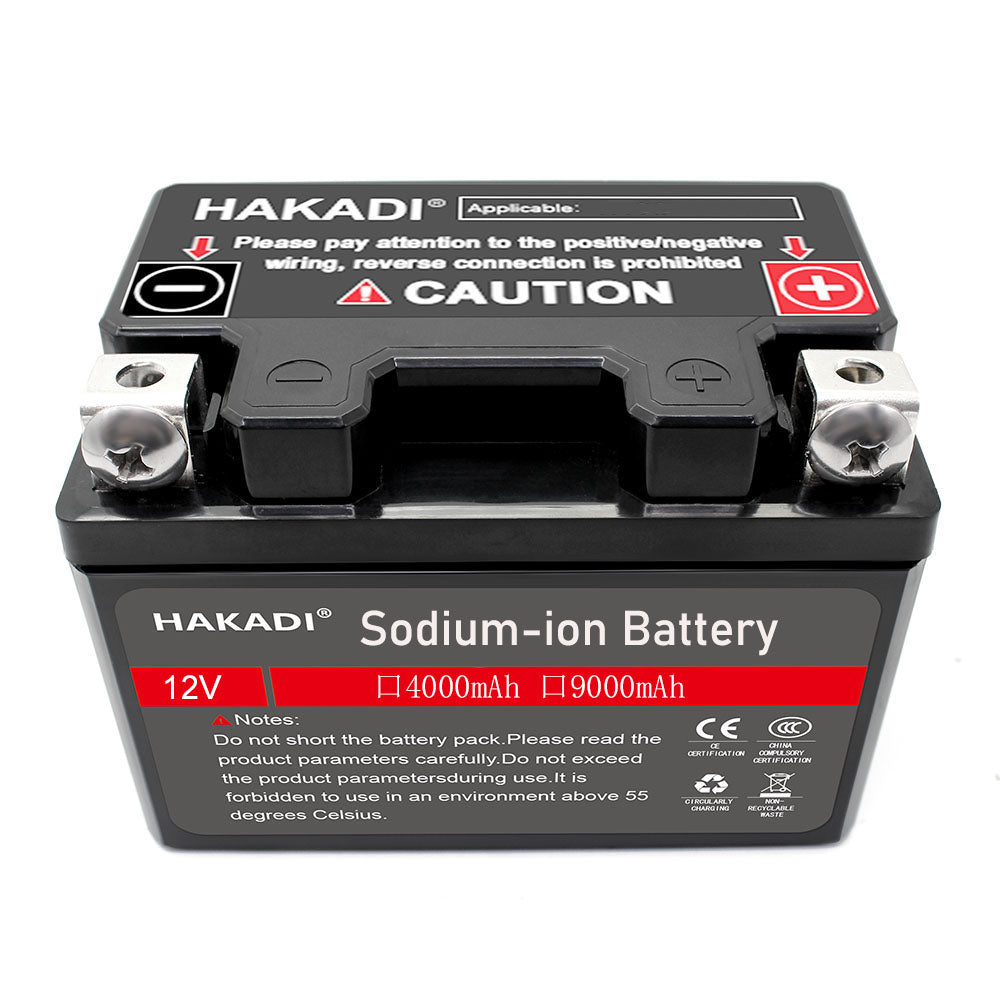 HAKADI 12 Volt Sodium Ion Battery Pack For Car Motorcycle Starting Power 115Cca~800Cca 3A 5A 9A 10A 60A 3000 Cycles
