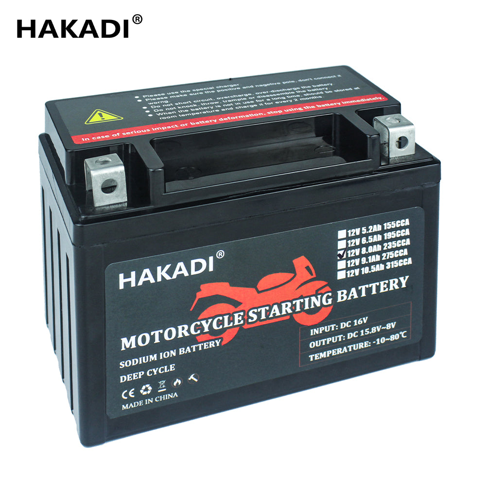 HAKADI 12V 7.8A Sodium IOn Bttery Pack for 235CCA Motor Starter Power FREE SHIP
