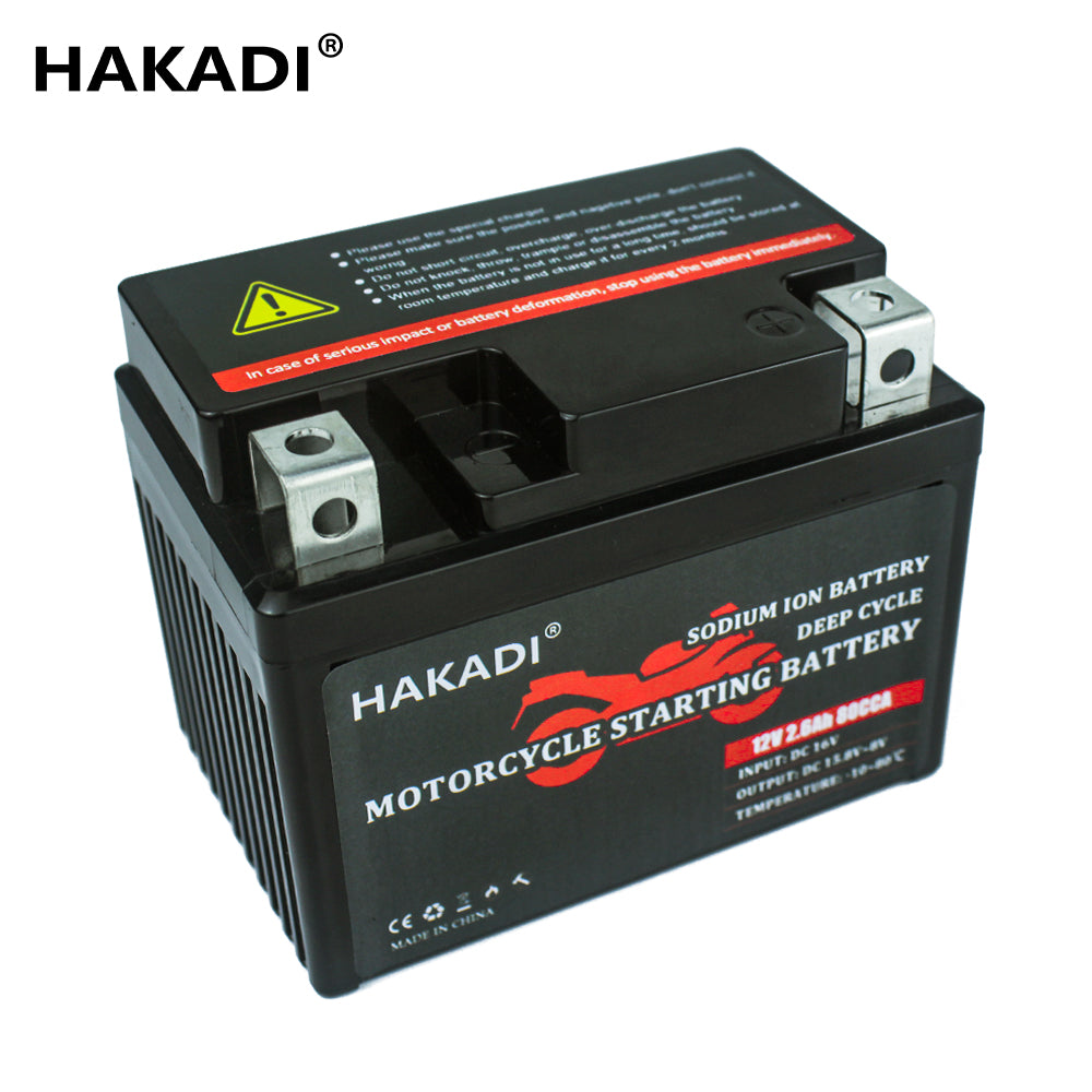 HAKADI Sodium ion Battery Pack 12V2.6A 80CCA Starting Power for Motor