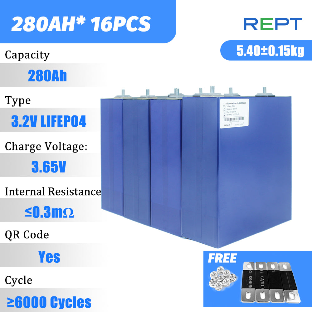 REPT 3.2V 280A Prismatic Lifepo4 Batteries Lithium for 15kwh ESS Lower Price Free Ship