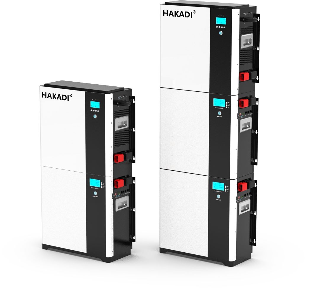 HAKADI 51.2V100A lifepo4 Battery 5Kwh 10kwh 15kwh with 5Kw Inverter AC Output 220V 230v Stackable & Wall Mounted Energy Storage Batteries