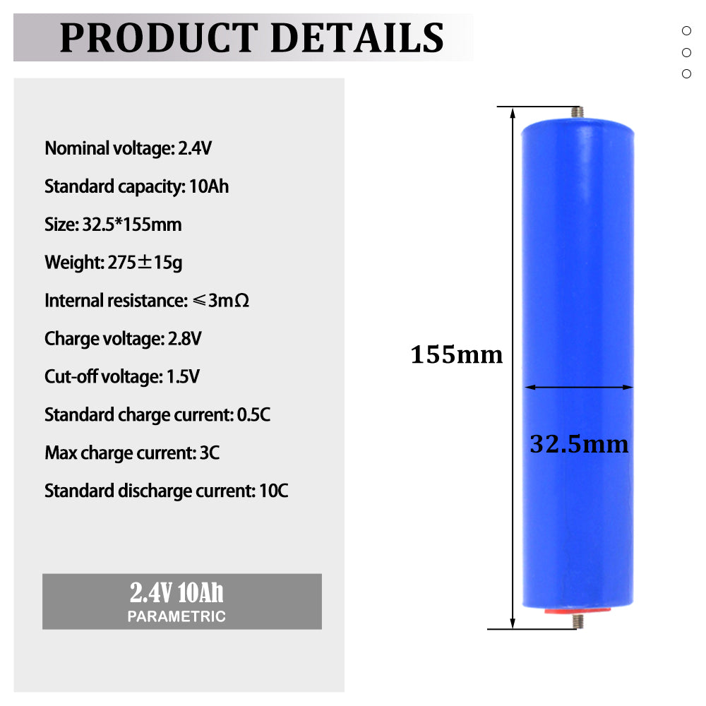BLD LTO Battery 2.3V 10A 12.6A 30A 36A Grade A 10C 20C Discharge 20000+ cycles Car audio