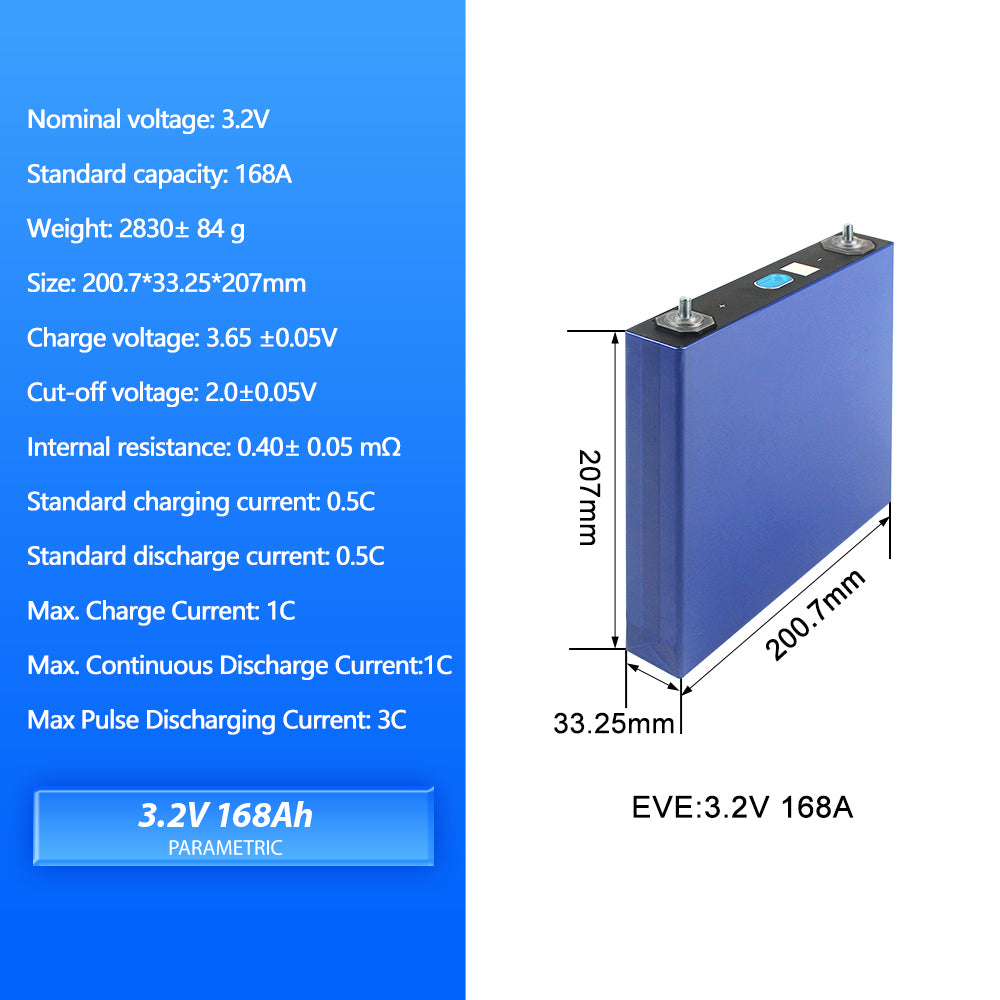 New EVE LF168 3.2V 168Ah Lifepo4 Battery Grade A 5000 Cycles for EV Golf Car Forklift