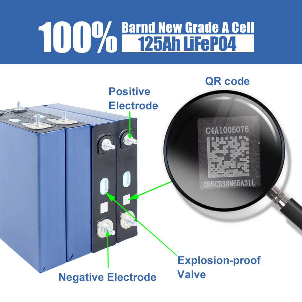 CALB 125A LF125 Brand new LiFePO4 battery cell High Energy Density Grade A 6000Cycles with M6 Studs 12v Boat Battery Pack