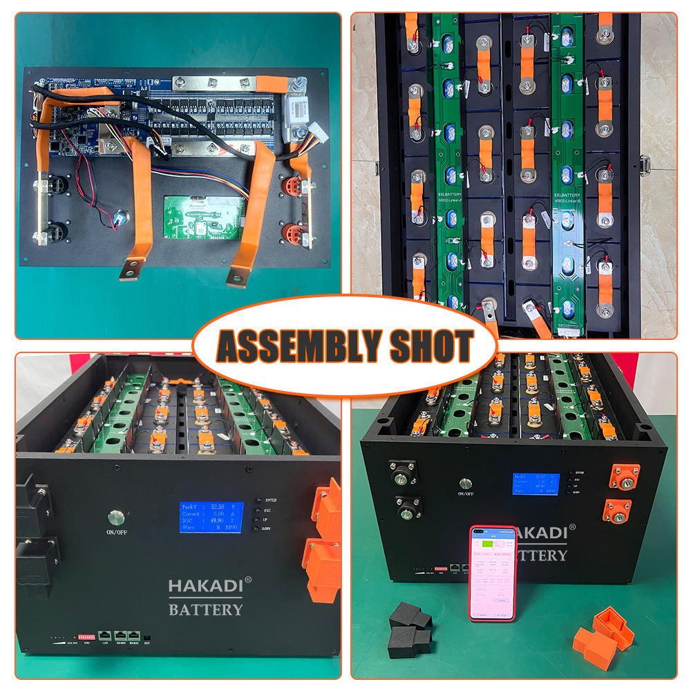 HAKADI 48V 51.2V 200Ah Lithium Battery Lifepo4 200Ah 230Ah Bms Battery Management System Lifepo4 Box And Inverter