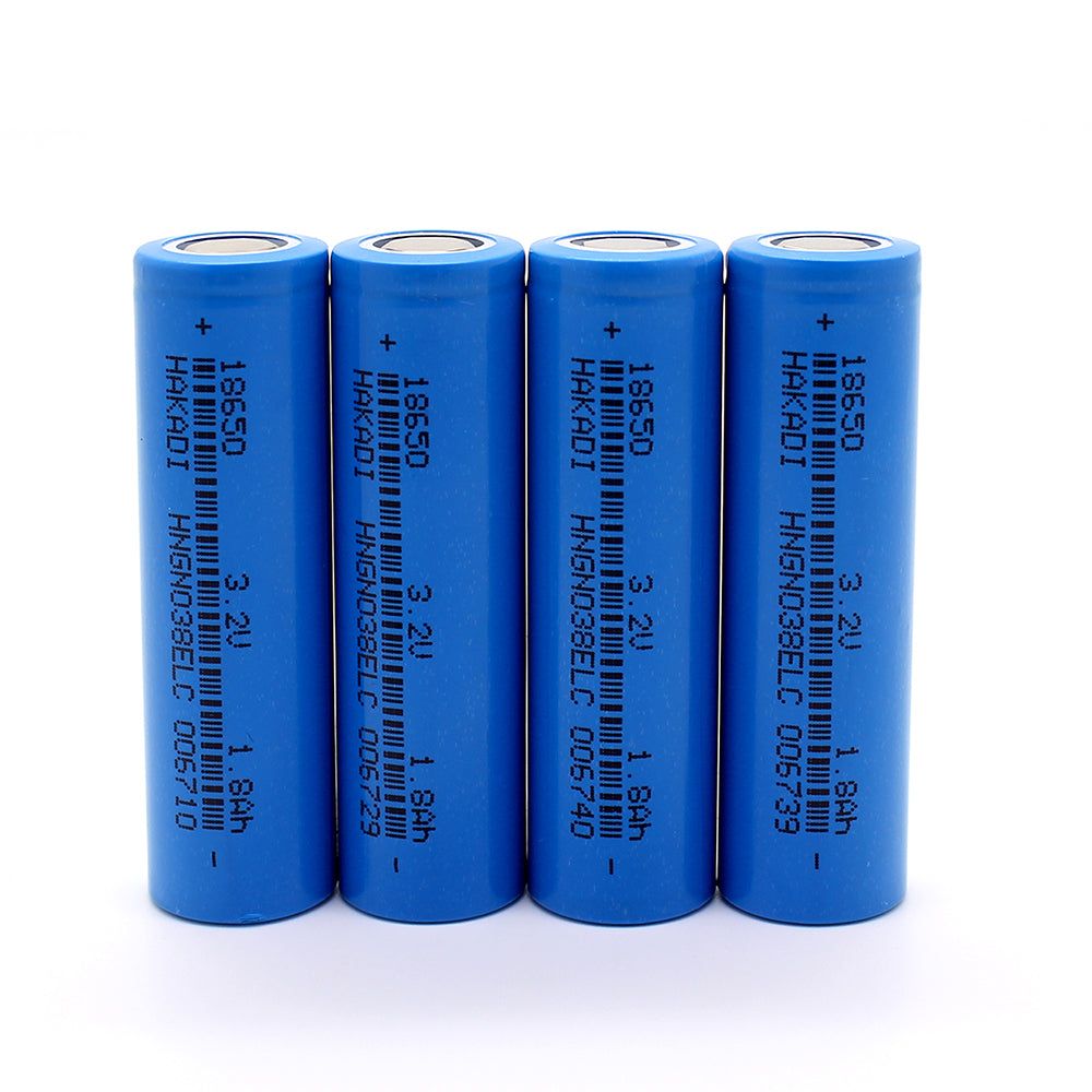 HAKADI 18650 3.2V 1800mAh Lifepo4 Rechargeable Battery Cell Cycle Life 3000+ For DIY 12V battery pack flashlight