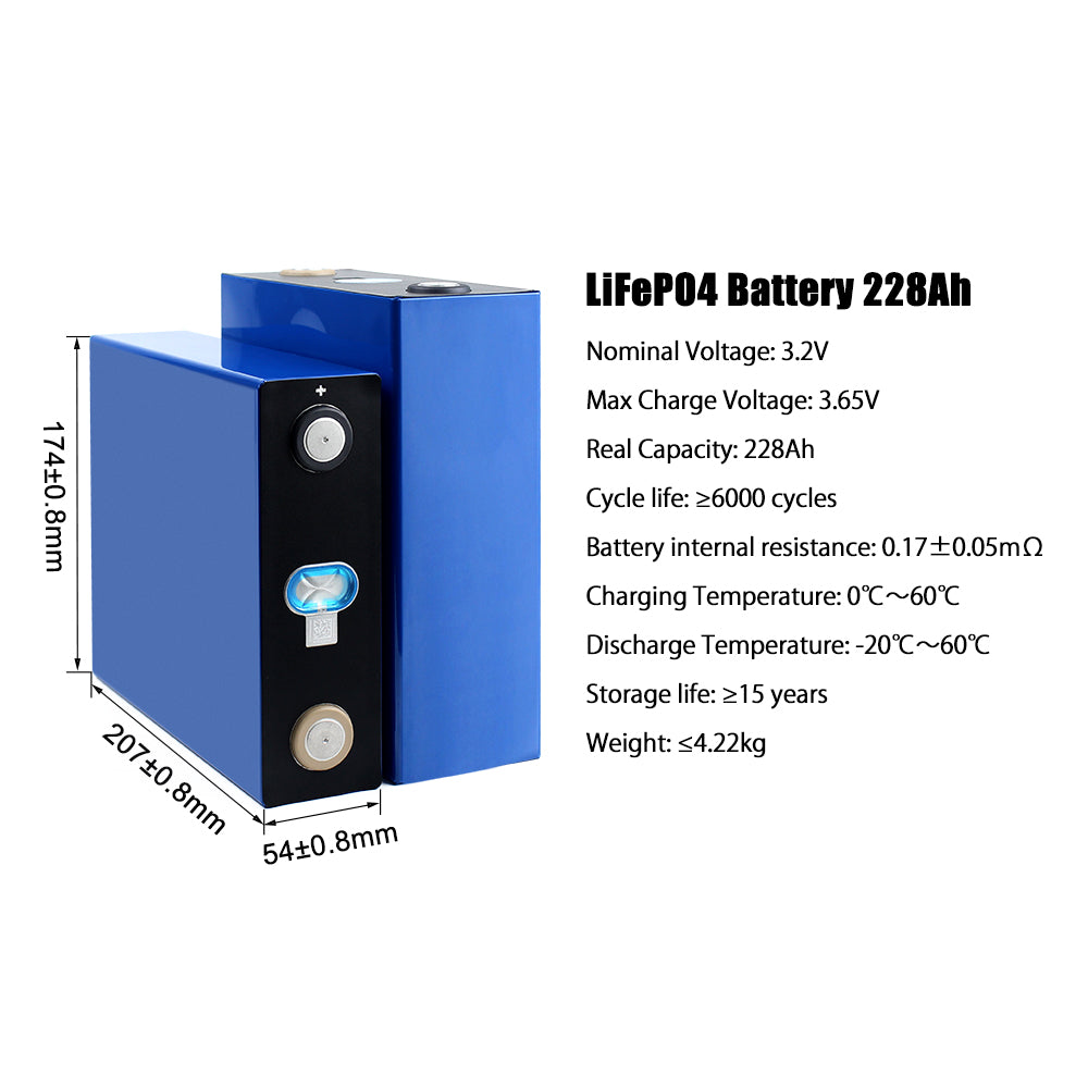 HAKADI CATL 228Ah LiFePO4 Grade A Battery Cells 6000+ Cycles Life For DIY 12V 24V 48V Battery Pack RV EV golf cars
