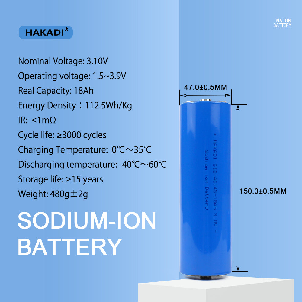 HAKADI 3v1 8A 20A Sodium Battery 5C Fast Discharge 3000 Cycles with Studs for DIY 36V 48V 20A E-scooter Bikes Starting Power