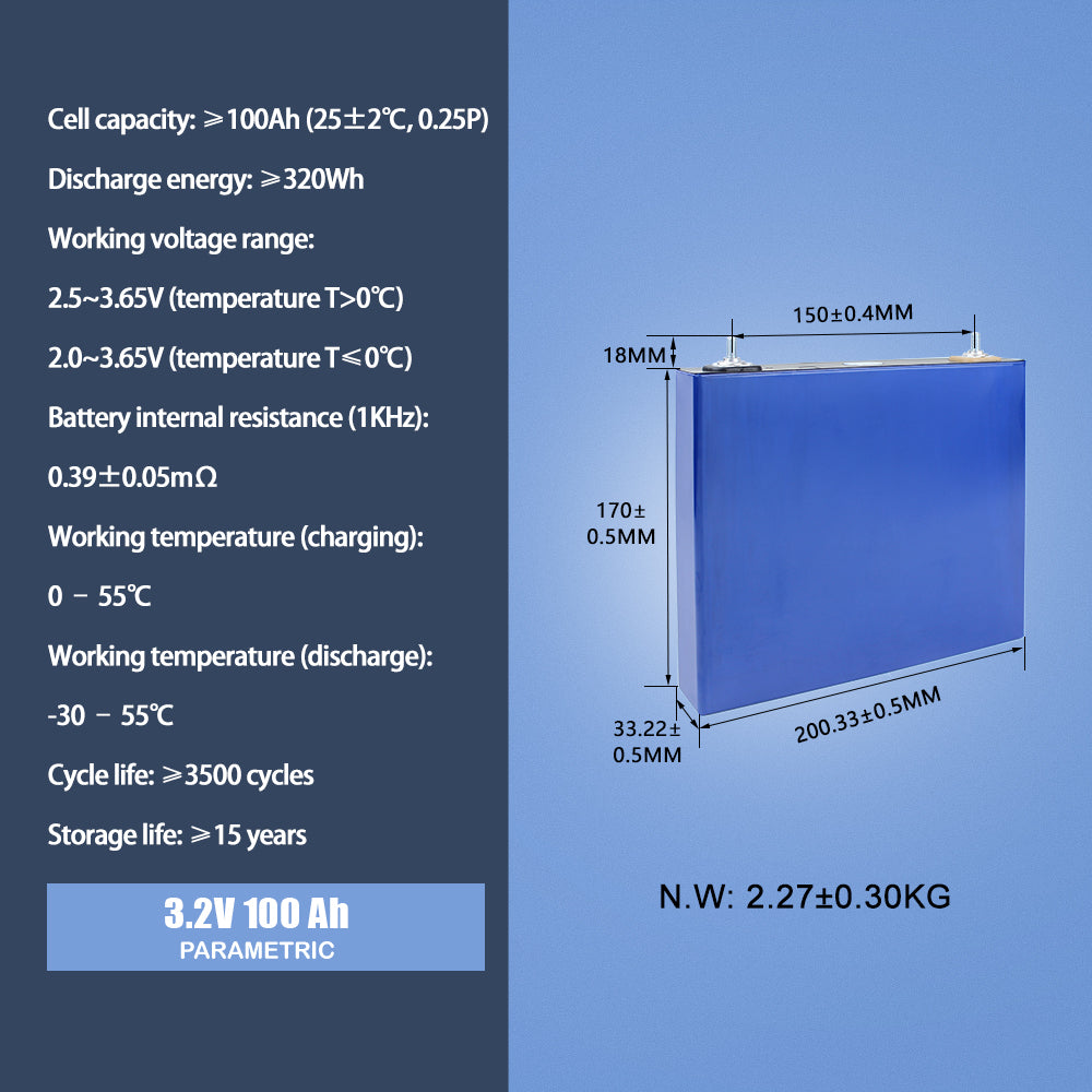 HAKADI Lifepo4 CATL 3.2.V 100Ah Grade A Batteries Deep cycle Rechargeable Cells For Golf carts RV EV Electric Vehicles Storage Battery Pack