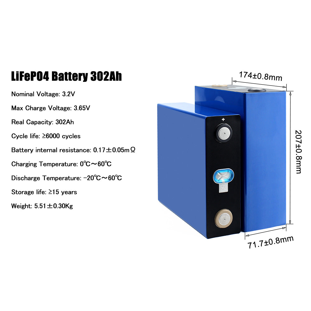 HAKADI CATL 302Ah LiFePO4 3.2V Battery Grade A Rechargeable LFP Cells For DIY Battery Pack,RV,EV,Solar Energy