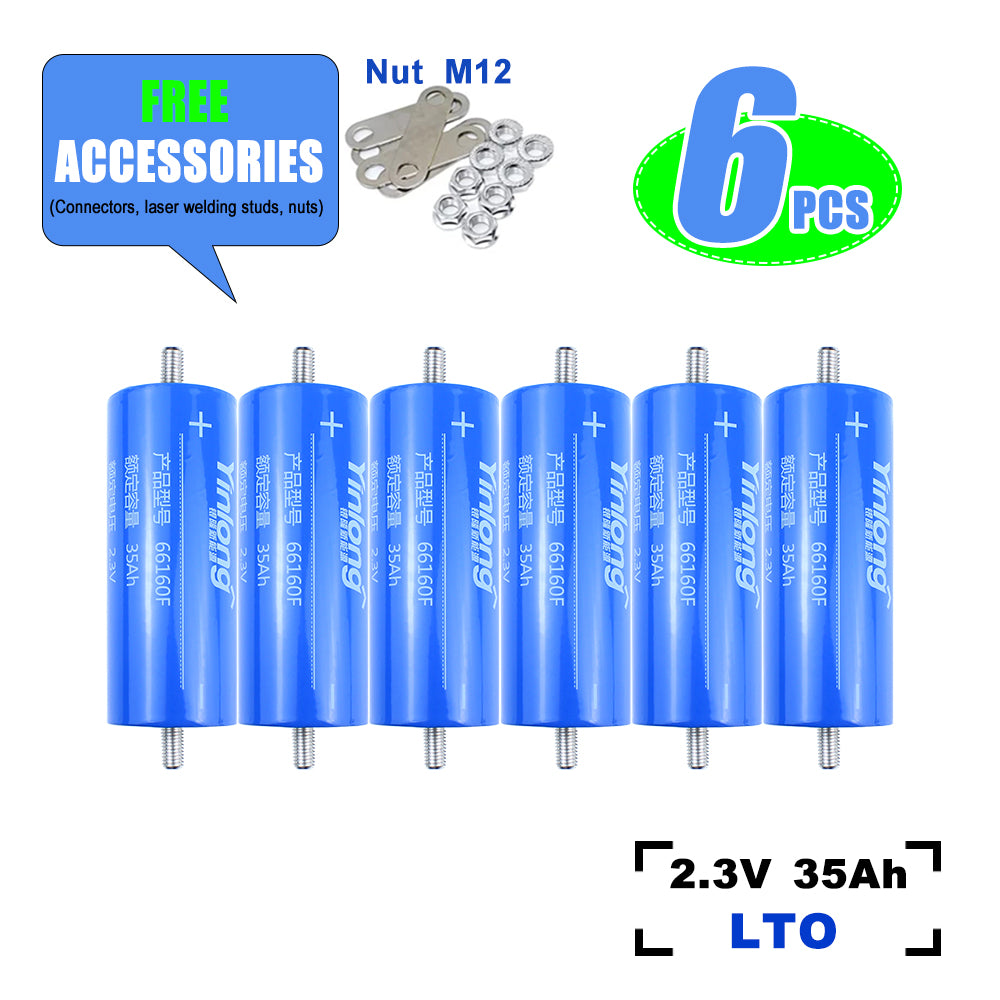 Buy LTO battery Yinlong 2.3V 35ah 66160 10c Grade A 25000 Deep Cycles DIY car audio