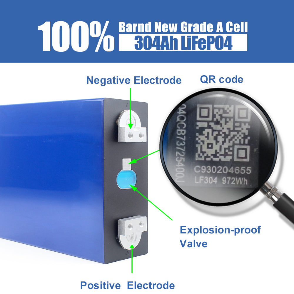 EVE LF280K 280ah Lifepo4 Battery with Original Studs Double Holes Grade A free Busbars Epoxy Boards