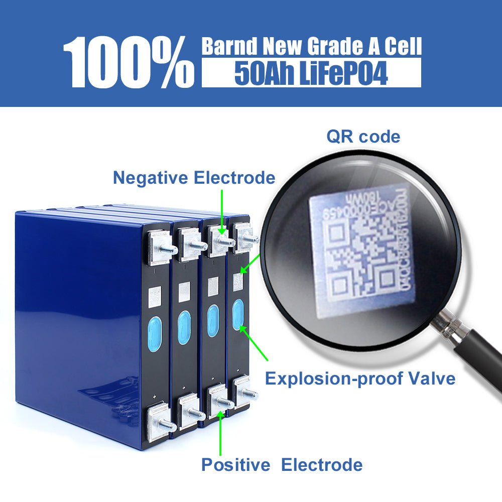 HAKADI LiFePO4 EVE 3.2V LF50f Grade A Cells Brand New Rechargeable Battery For DIY 12V 24V 48V Power Supply Solar System