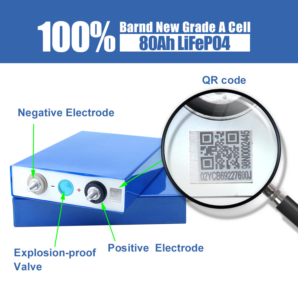 Get free shipping HAKADI LiFePO4 EVE 3.2V lf80Ah Grade A Brand new Battery Cells For DIY 12S Lithium Pack for EV/Solar