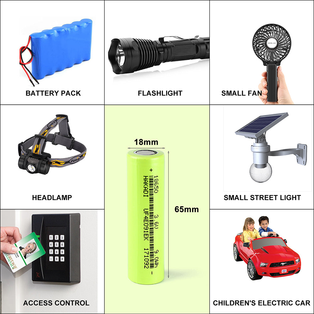 Hakadi NMC 18650 3.7V 2500mAH Rechargeable Battery LI-ION Energy battery DIY 12V 5A lifepo4