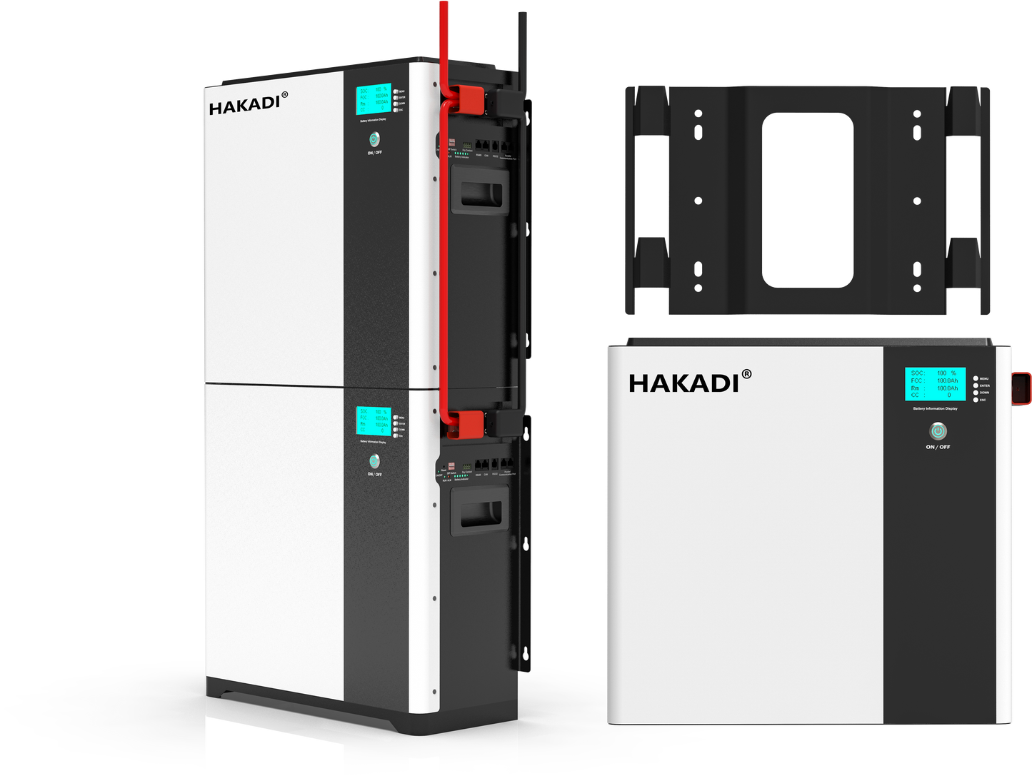 HAKADI 51.2V100A lifepo4 Battery 5Kwh 10kwh 15kwh with 5Kw Inverter AC Output 220V 230v Stackable & Wall Mounted Energy Storage Batteries