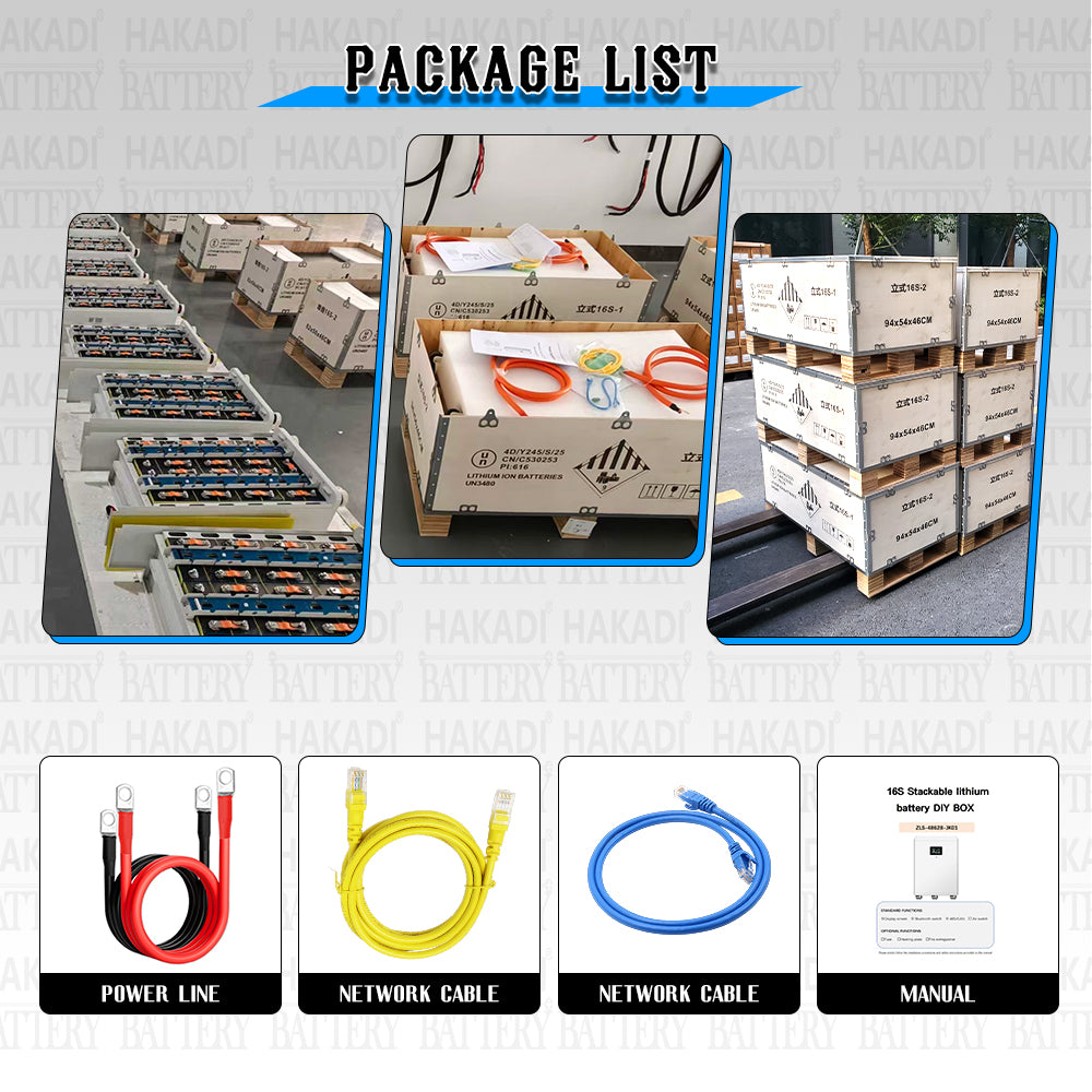 51.2V30Kwh ESS EVE MB56 Box kit with JK BMS 300A Bluetooth and Heating Pad, Fuse fot 30kwh Home Energy Sysem