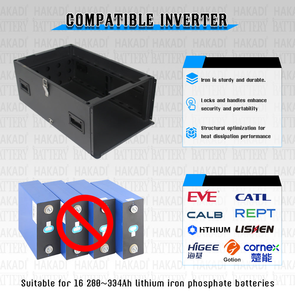 Wi-Fi Function Battery Case for 16s280 314A, with PACE BMS Wi-Fi Function 4.2'' lcd DIY for 48V PACK Home energy System