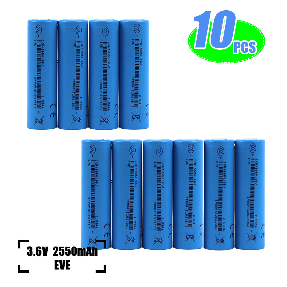 EVE INR/18650 26V 3.65V 2550mah-7.5A li-ion battery NMC Cells