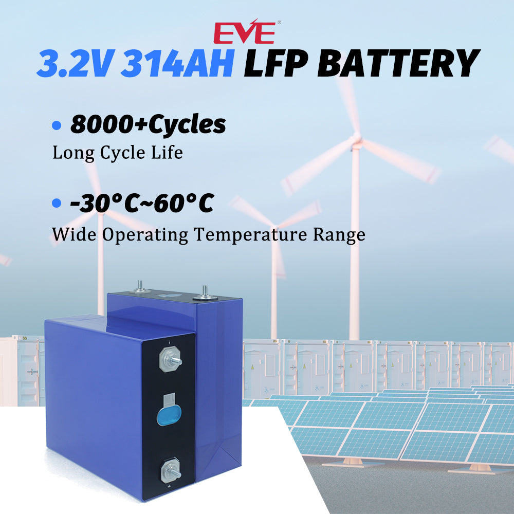 EVE MB31 3.2V 628AH LiFePo4 Cels Grade A, 8000 Cycles DIY 15-16kwh Home Energy Sytem