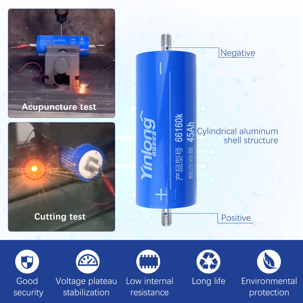 Yinlong 2.3v45ah LTO 66160 10C 25000 cycle life Car audio battery