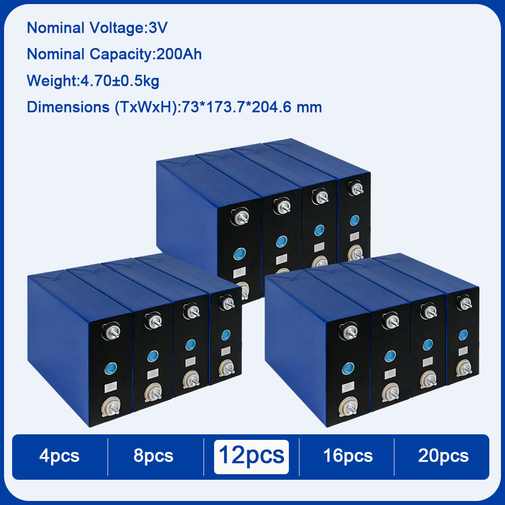 EU Stoc Sodium-ion Battery 3V200AH Cell 4000 Cycles 3C Power and Energy Cell Grade A for Low Temperature