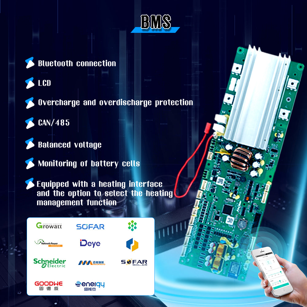 Wi-Fi Function Battery Case for 16s280 314A, with PACE BMS Wi-Fi Function 4.2'' lcd DIY for 48V PACK Home energy System