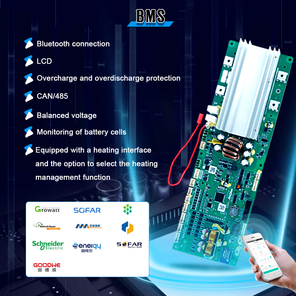 15-16kwh 51.2v 280Ah 314Ah PACE BMS Wifi Bluetooth Stacking Home Energy 8000 cycles