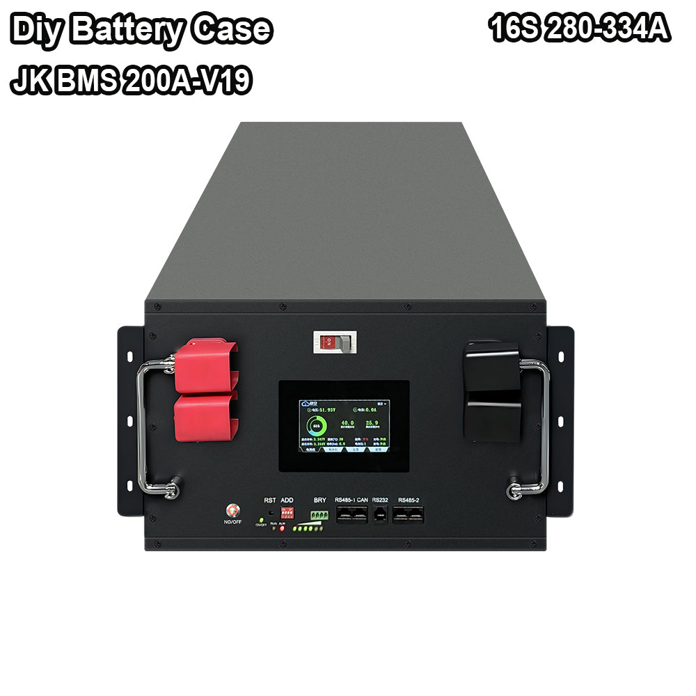 HAKADI Stackable Battery Case with JK BMS 200A V19 4.3'' LCD for 16S280 314 Box Kit 48V LFP PACK