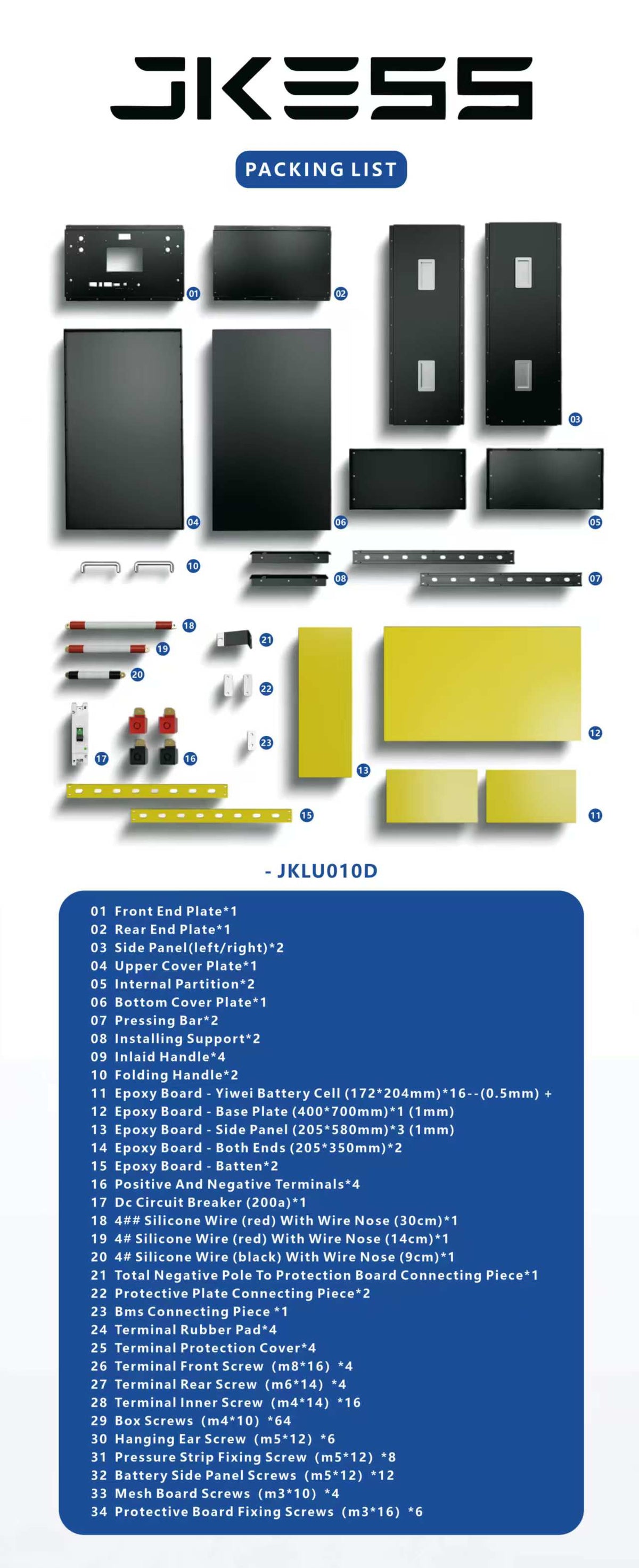 EU Stock: JK ESS 6R 6U For 16PCS 3.2V 280AH 314AH JK BMS Free Shipping