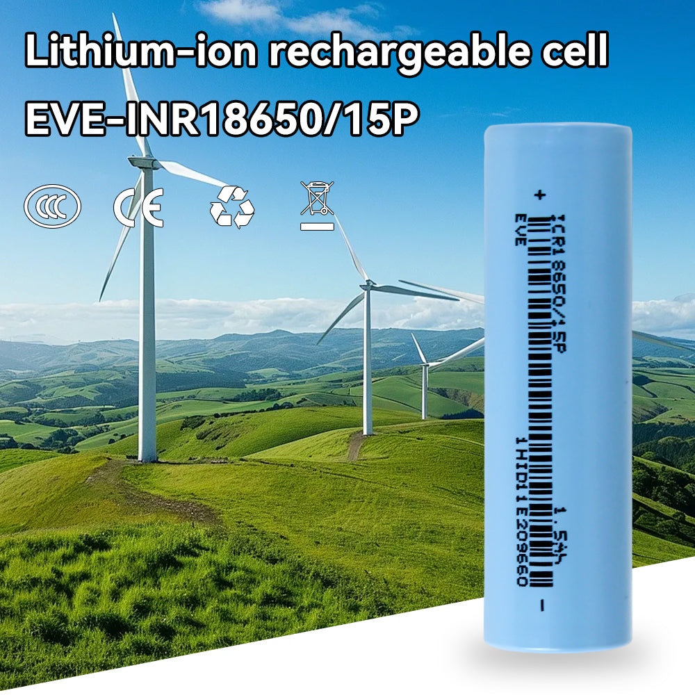 EVE ICR18650/15P 3.65V 1500mah-30A Max 18650 Li-ion Battery NMC Cells