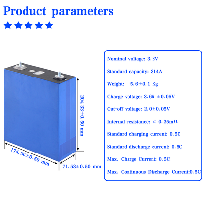 Sunwoda 3.2V314AH 6000cycles Lifepo4 Lithium Phoshpate Battery Energy Storage
