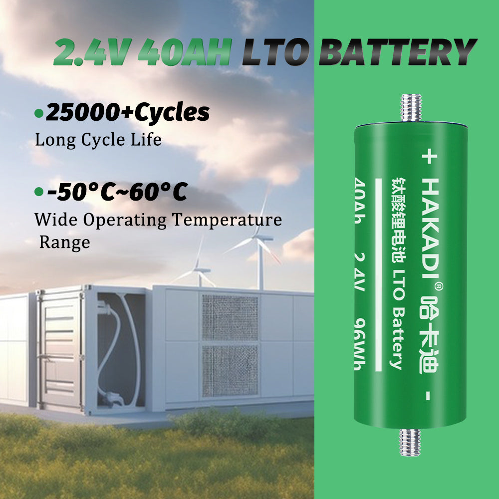HAKADI 60165 2.4V 40A LTO Battery Grade A for Bus Telem Audio 25000 Cycles 20C Max Discharge