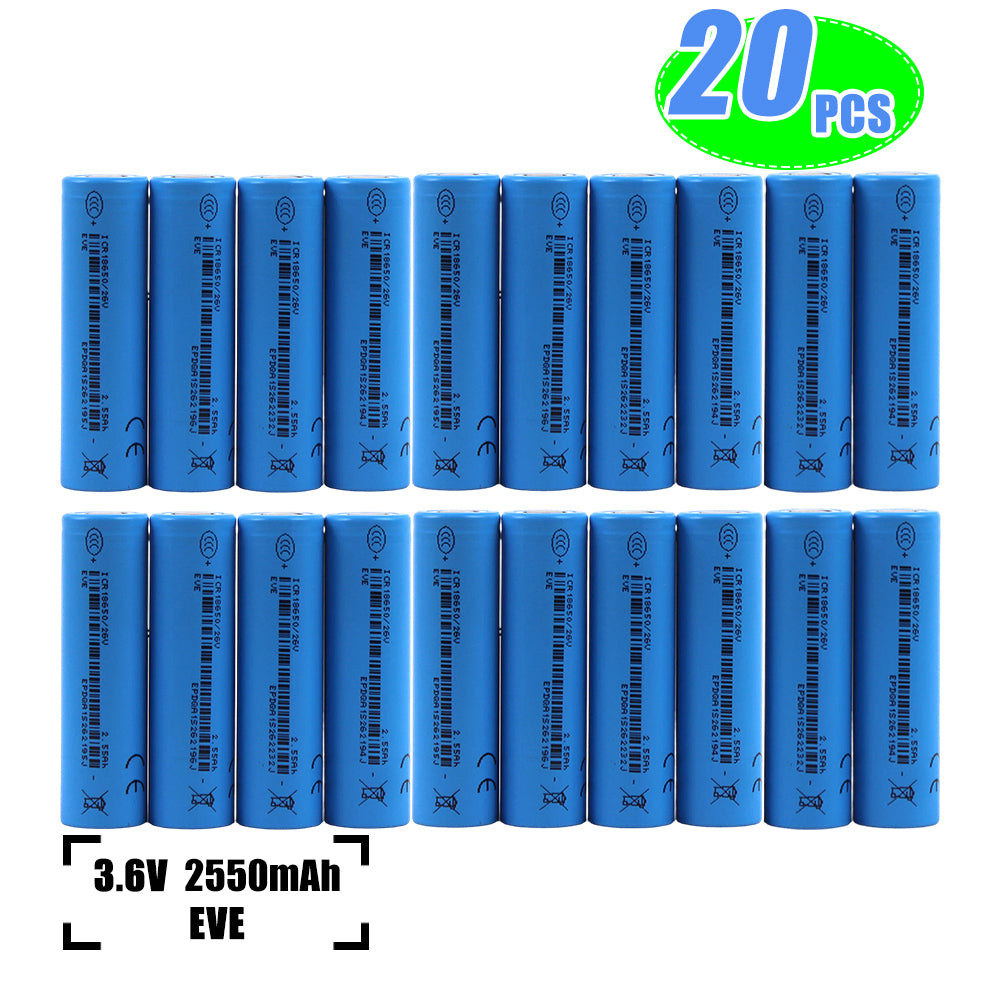 EVE INR/18650 26V 3.65V 2550mah-7.5A li-ion battery NMC Cells