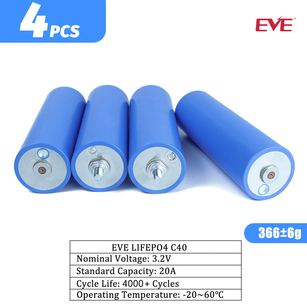 EVE 40135/C40 3.2V 20A Cylindrical Lifepo4 battery Grade A 3C