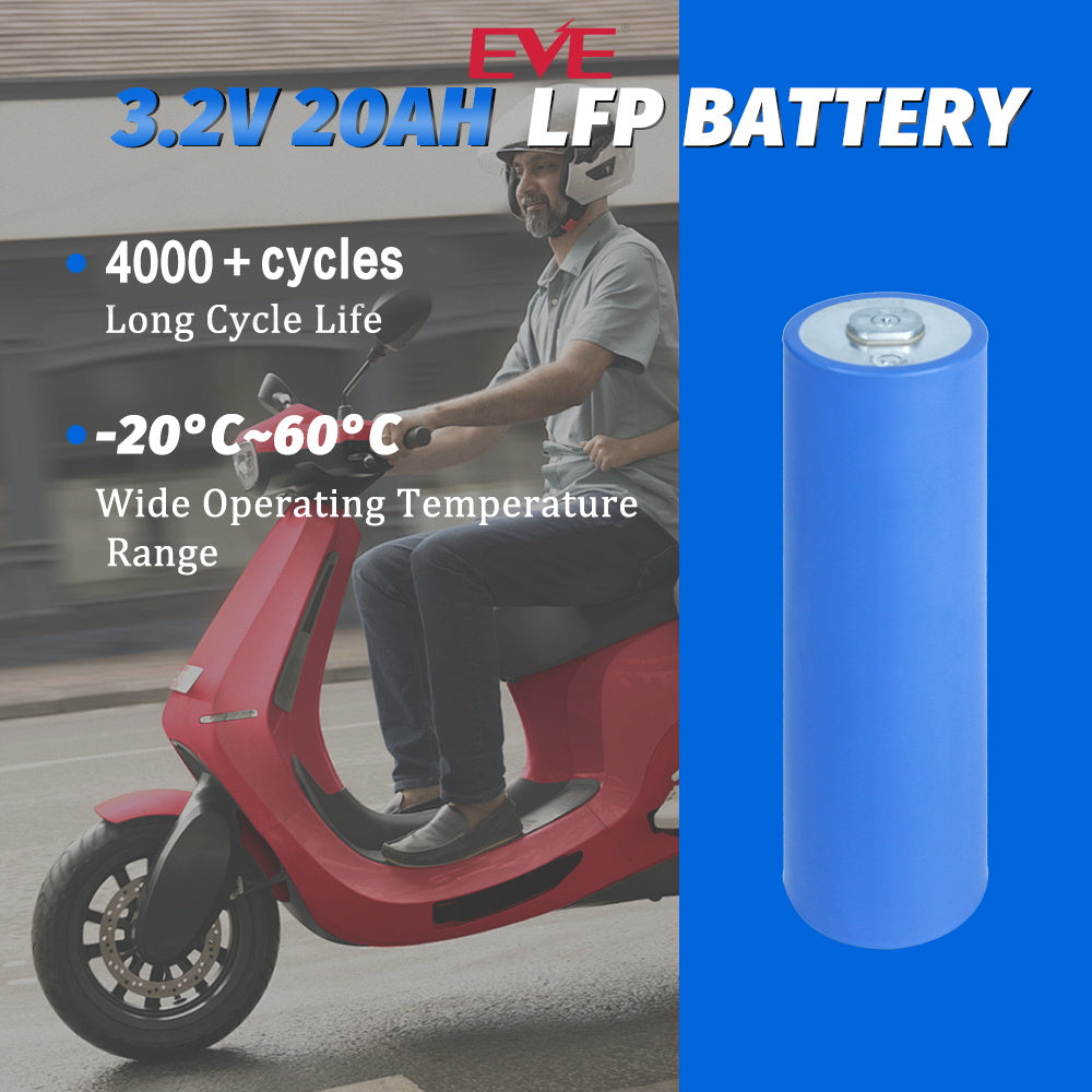 EVE C40 3.2V 20A Cylindrical Lifepo4 battery Grade A 3C good for E-BIKE 36V