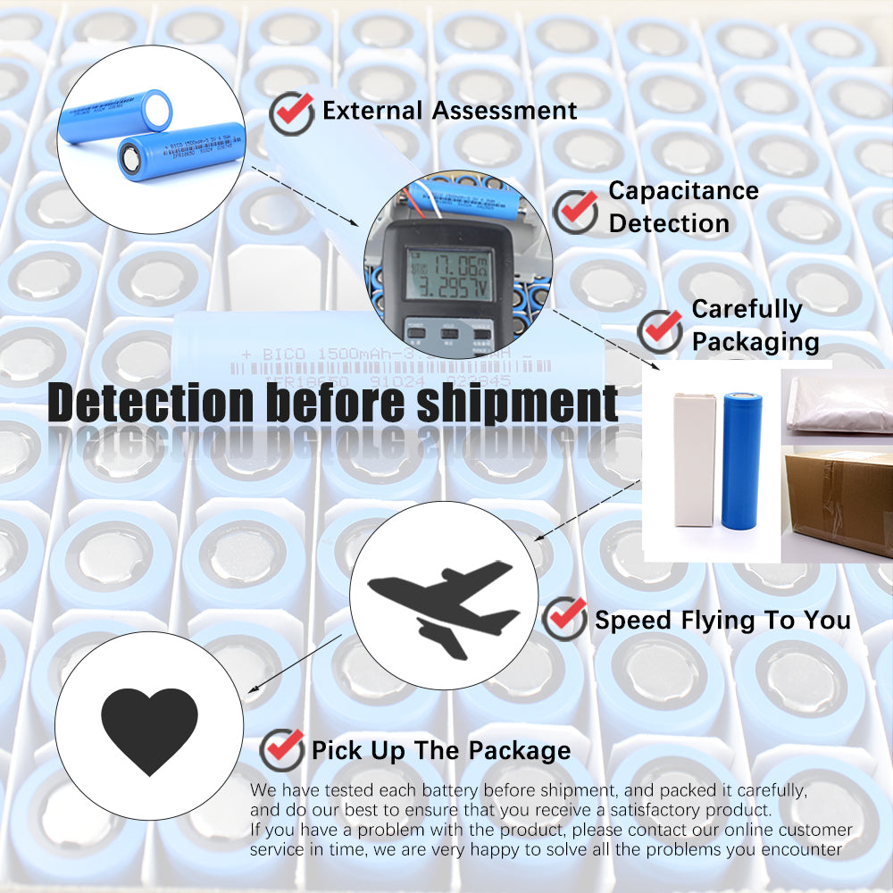 HAKADI Lifepo4 18650 3.2V 1500mah Rechargeable Battery Cell 3C-5C Discharge For DIY Battery Pack Kid Car