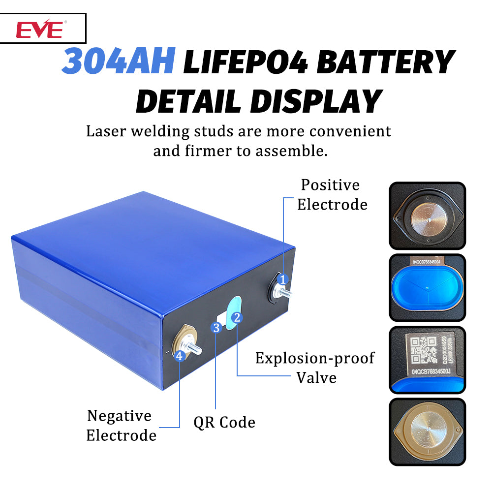 USA Stock EVE LF304 Lifepo4 3.2v grade A cells for Houses Solar Inverter Battery