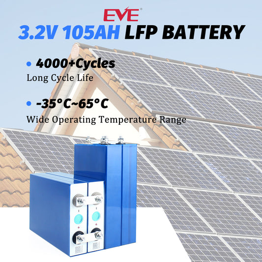 EVE 3.2V LF105A LiFePO4 3C EV Battery Grade A Prismatic Cell For 12V100A Boat, RV Solar System Can Ship to Ukraine
