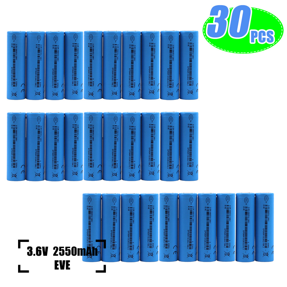 EVE INR/18650 26V 3.65V 2550mah-7.5A li-ion battery NMC Cells