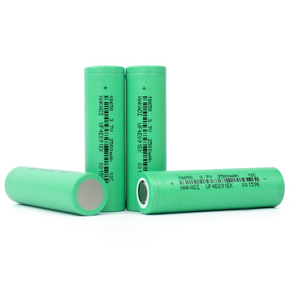 HAKADI NMC 18650 3.7v 2500mAh 12C Power li-ion cells High Rate Discharge Used For 12V5A Street Lights, Solar