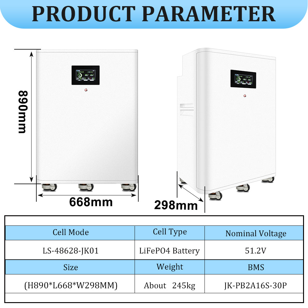 16S628Ah EVE MB56 Box kit with JK BMS 300A Bluetooth and Heating Pad, Fuse fot 30kwh Home Energy Sysem