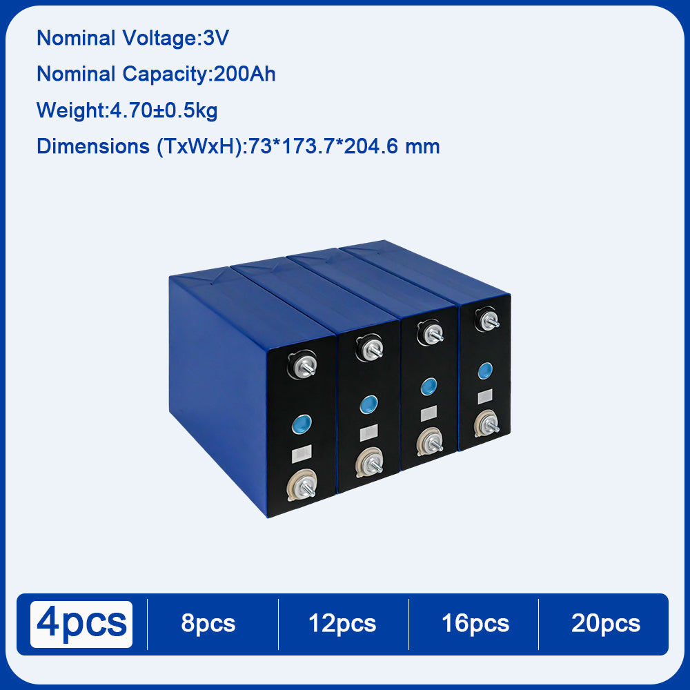 EU Stoc Sodium-ion Battery 3V200AH Cell 4000 Cycles 3C Power and Energy Cell Grade A for Low Temperature