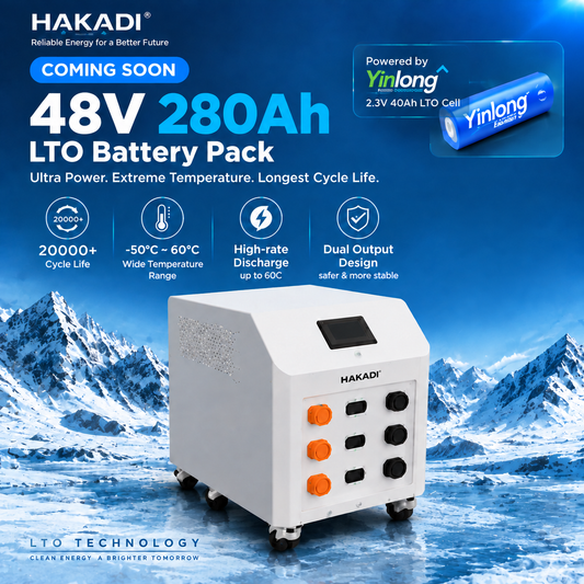 2026 NEW HAKADI 48V280AH LTO Lithium Titanate Pack Home Energy Low Temperature -40℃