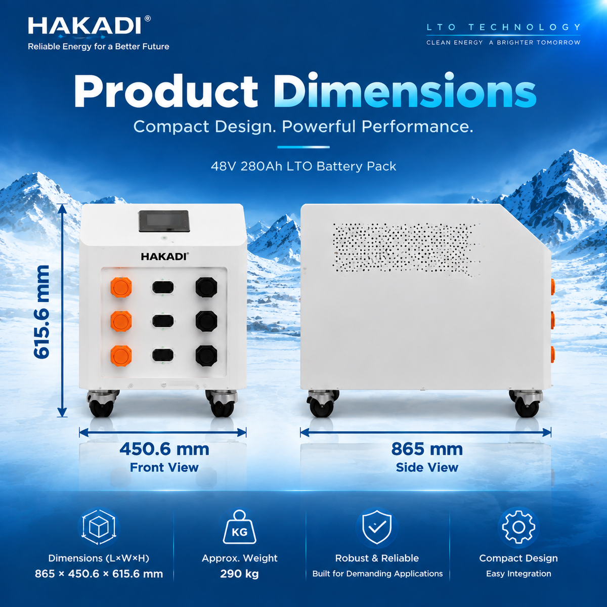 2026 NEW HAKADI 48V280AH LTO Lithium Titanate Pack Home Energy Low Temperature -40℃