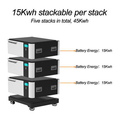 HAKADI Lifepo4 Battery 15KWH 30KWH 45KWH with 10KW inverter for House Energy Storage