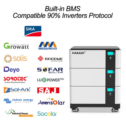 HAKADI Lifepo4 Battery 15KWH 30KWH 45KWH with 10KW inverter for House Energy Storage