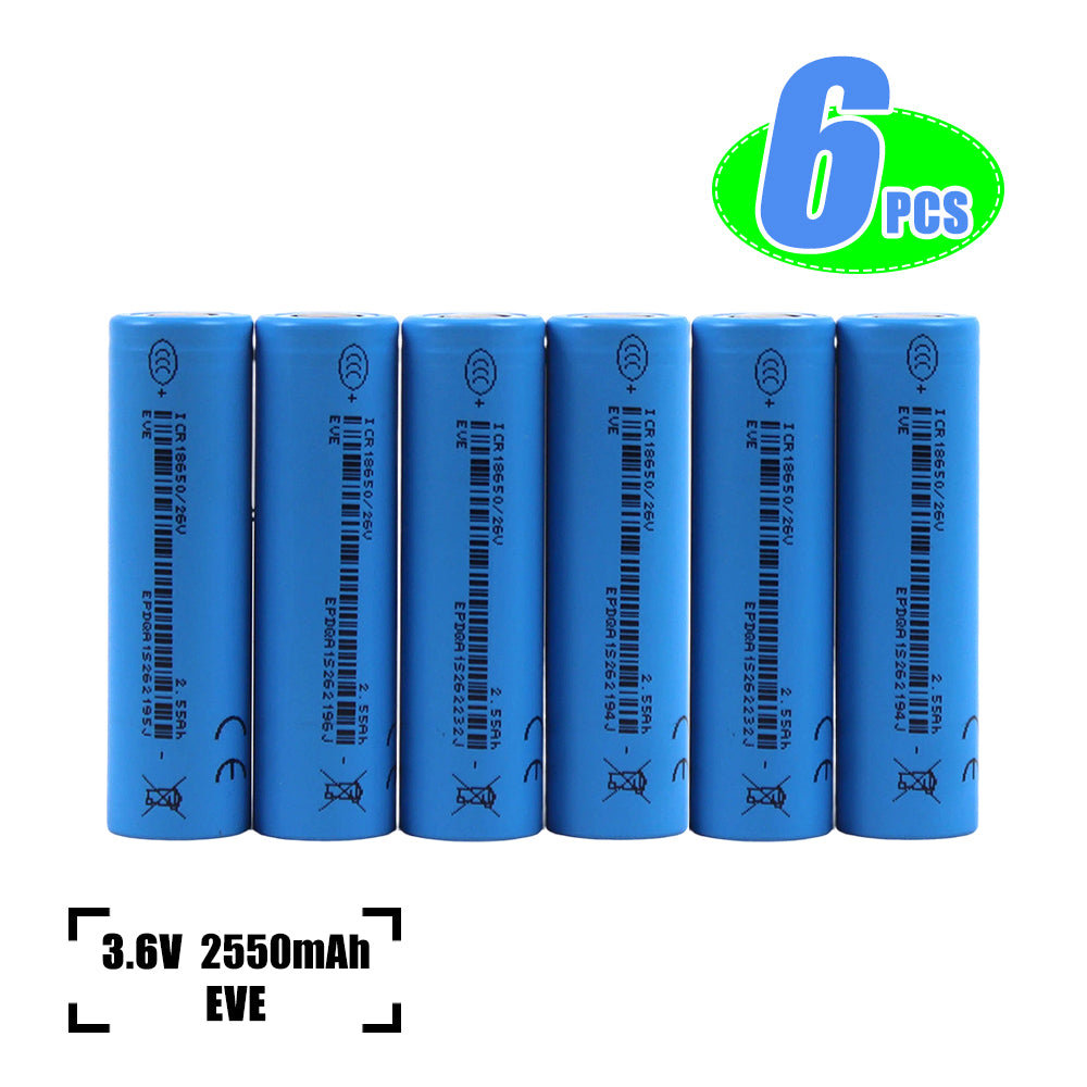 EVE INR/18650 26V 3.65V 2550mah-7.5A li-ion battery NMC Cells