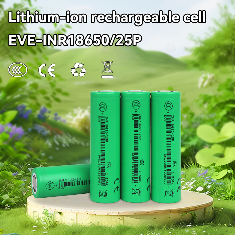 EVE INR/18650 25P 3.65V 2500mah-30A Max Li-ion NMC Power Cells